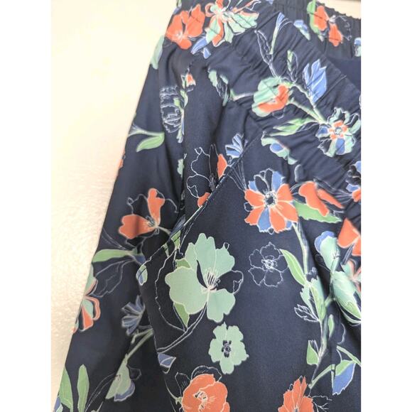 St Johns Bay Floral Skort Size L Draw String Waist Pockets Stretch 17" L - Picture 5 of 6